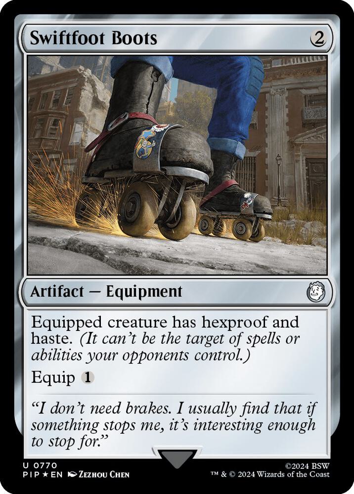 Swiftfoot Boots (Surge Foil) 770 card from Universes Beyond: Fallout