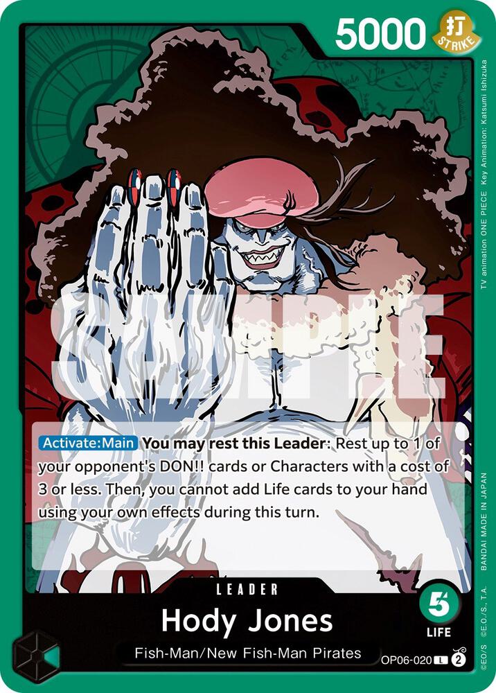 Hody Jones OP06-020 card from Wings of the Captain
