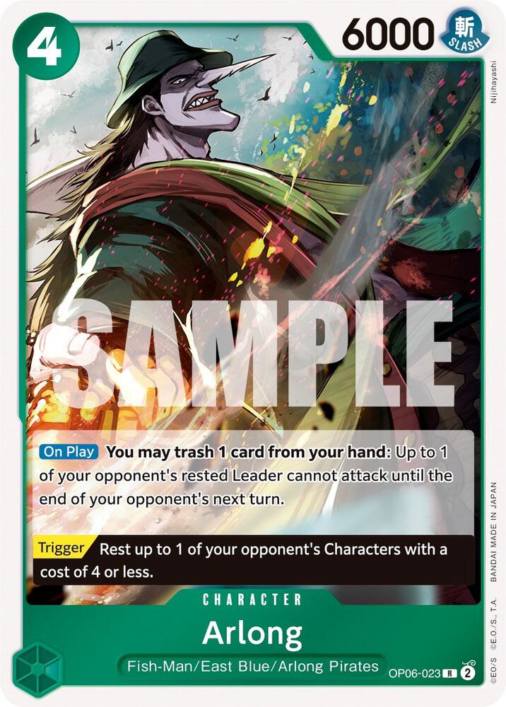 Arlong OP06-023 card from Wings of the Captain