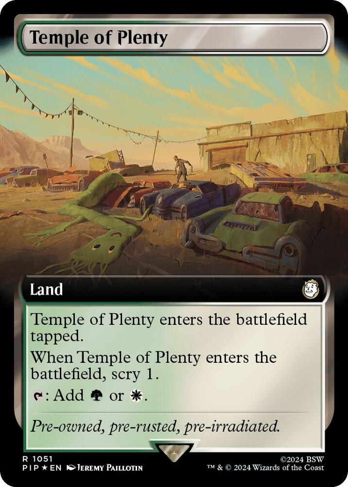 Temple of Plenty (Extended Art) (Surge Foil) 1051 card from Universes Beyond: Fallout