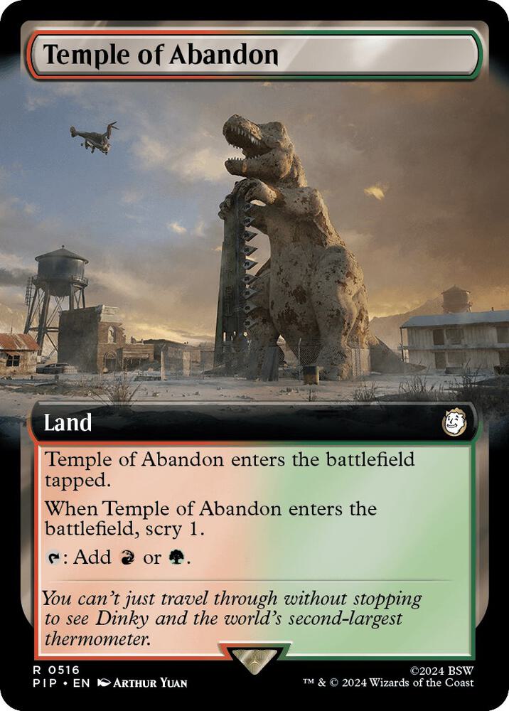 Temple of Abandon (Extended Art) 516 card from Universes Beyond: Fallout