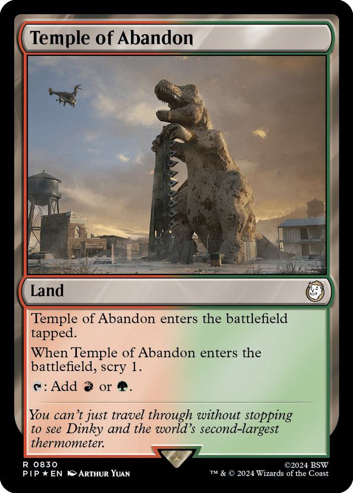 Temple of Abandon (Surge Foil) 830 card from Universes Beyond: Fallout