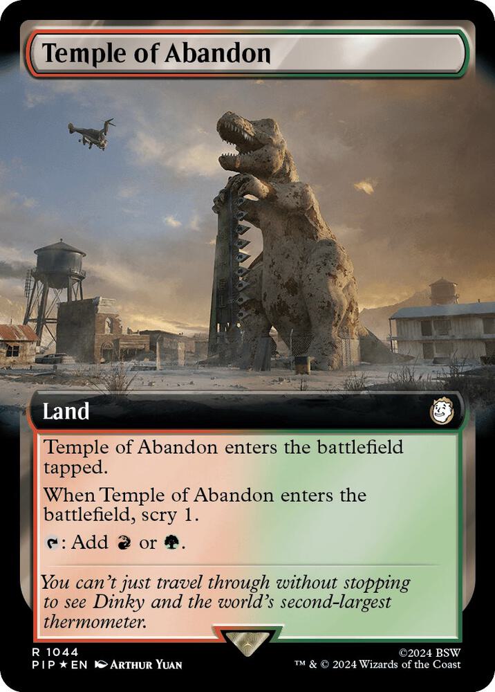 Temple of Abandon (Extended Art) (Surge Foil) 1044 card from Universes Beyond: Fallout