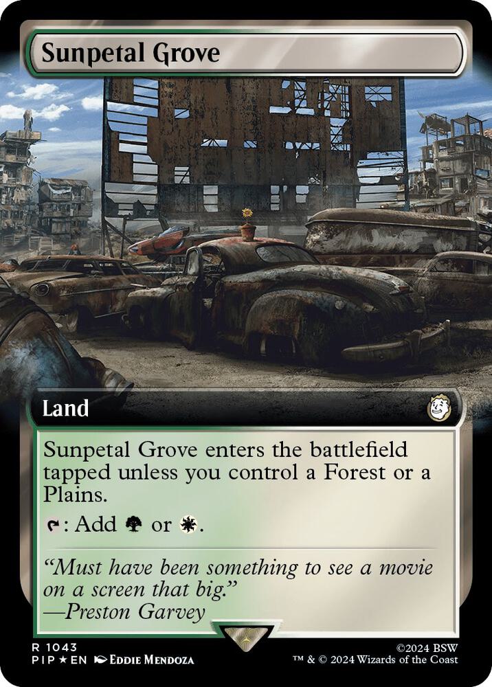 Sunpetal Grove (Extended Art) (Surge Foil) 1043 card from Universes Beyond: Fallout
