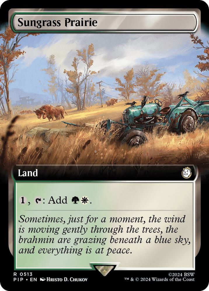 Sungrass Prairie (Extended Art) 513 card from Universes Beyond: Fallout