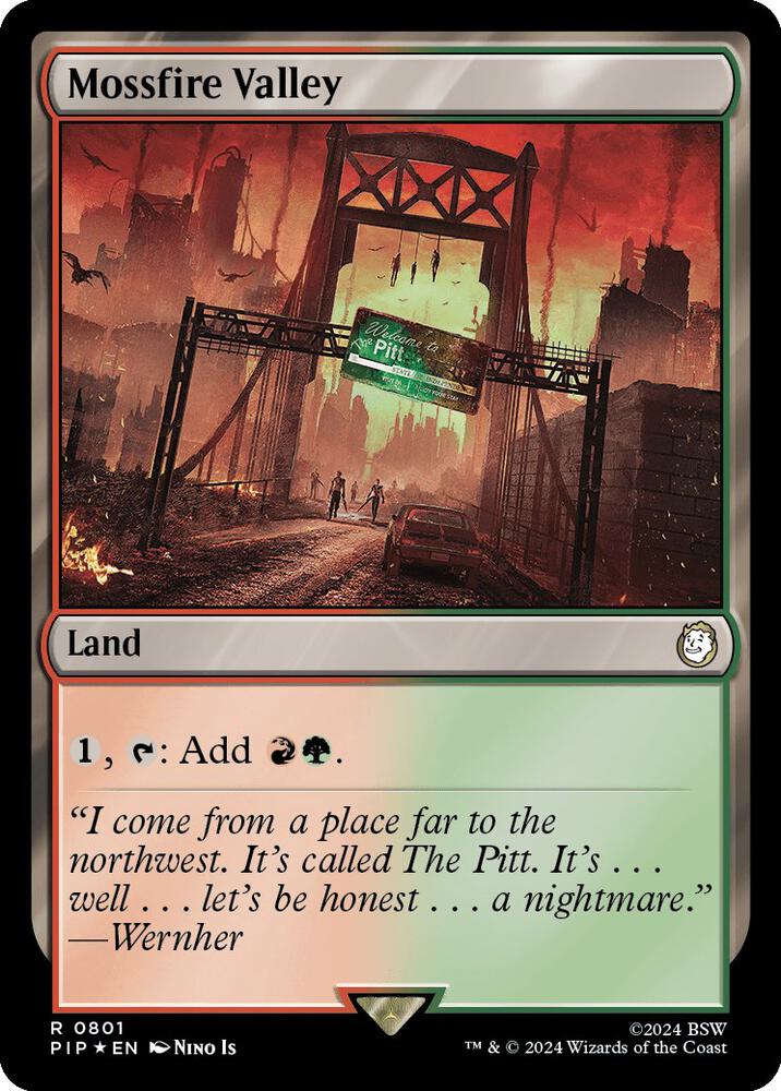 Mossfire Valley (Surge Foil) 801 card from Universes Beyond: Fallout