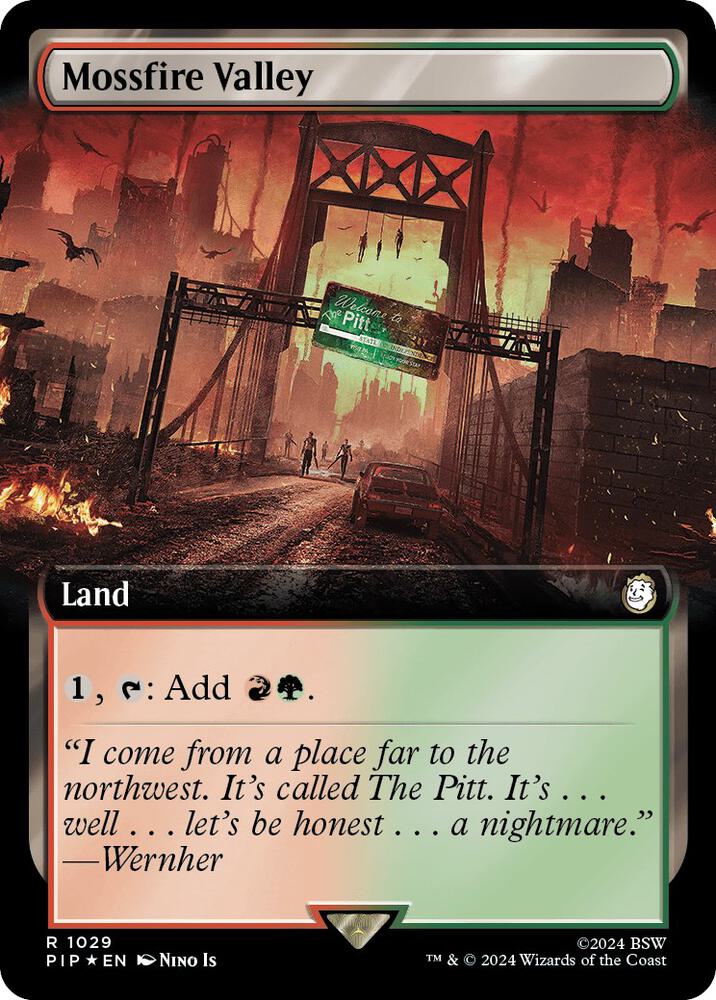 Mossfire Valley (Extended Art) (Surge Foil) 1029 card from Universes Beyond: Fallout