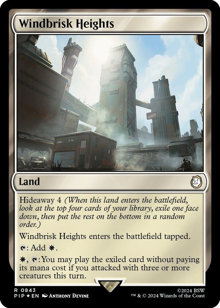Windbrisk Heights (Surge Foil) 843 card from Universes Beyond: Fallout
