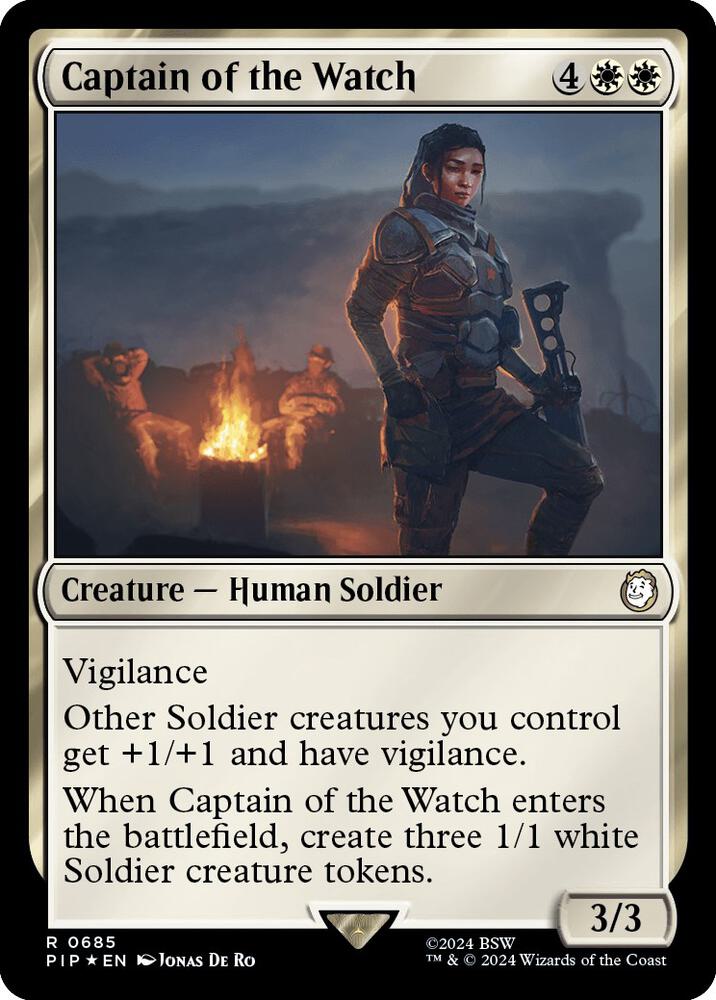 Captain of the Watch (Surge Foil) 685 card from Universes Beyond: Fallout