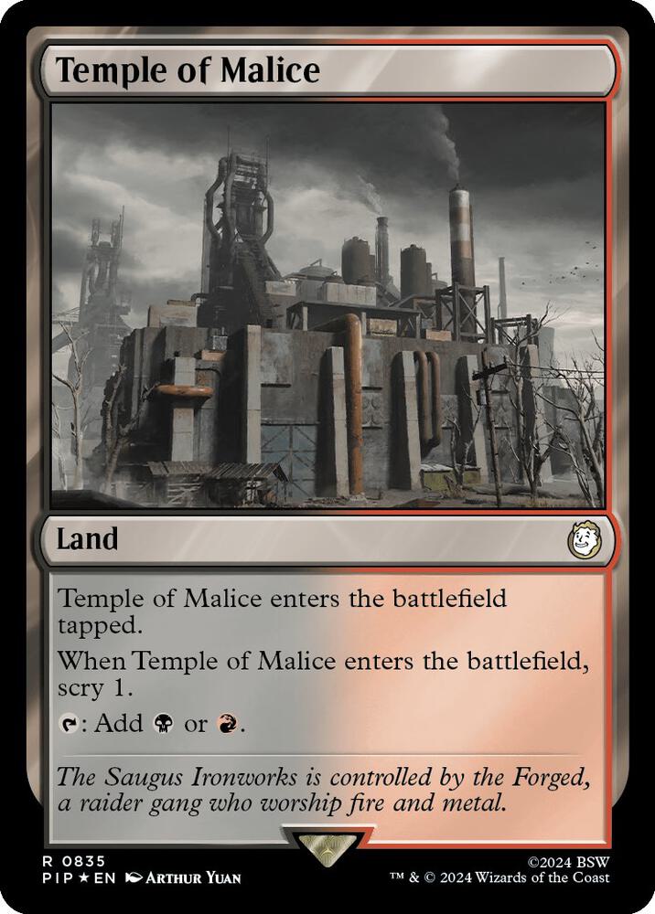 Temple of Malice (Surge Foil) 835 card from Universes Beyond: Fallout