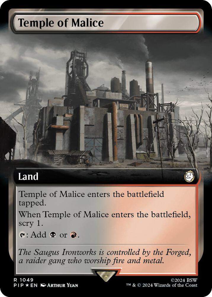 Temple of Malice (Extended Art) (Surge Foil) 1049 card from Universes Beyond: Fallout