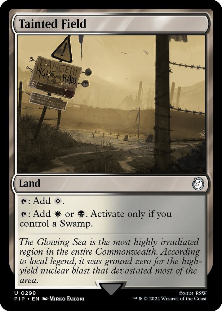 Tainted Field 298 card from Universes Beyond: Fallout