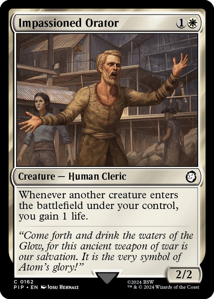Impassioned Orator 162 card from Universes Beyond: Fallout