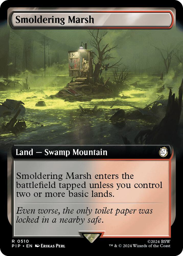 Smoldering Marsh (Extended Art) 510 card from Universes Beyond: Fallout