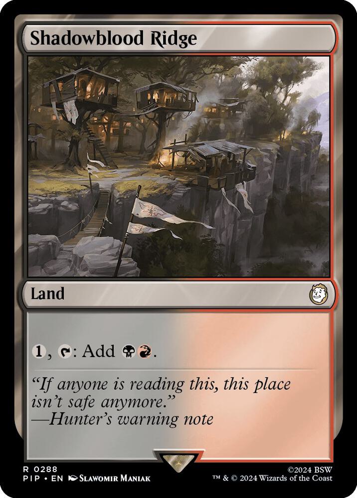 Shadowblood Ridge 288 card from Universes Beyond: Fallout