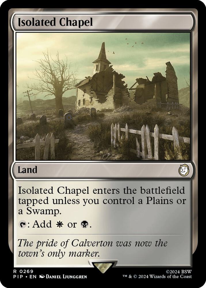 Isolated Chapel 269 card from Universes Beyond: Fallout