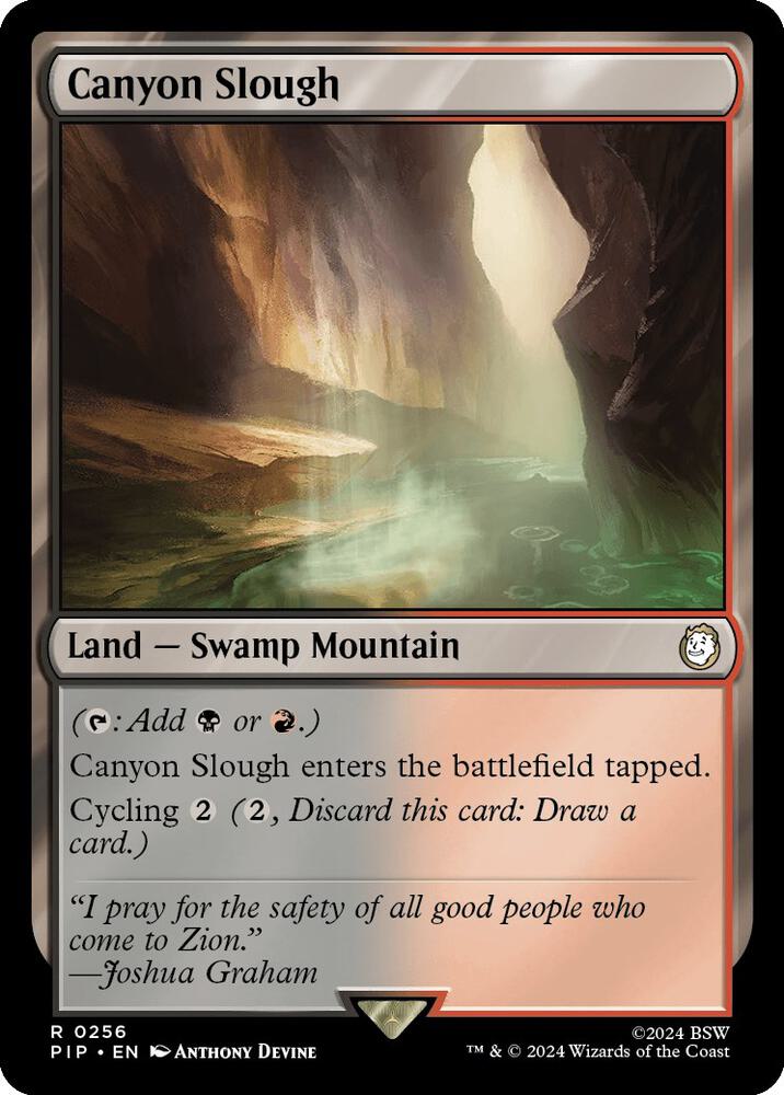 Canyon Slough 256 card from Universes Beyond: Fallout
