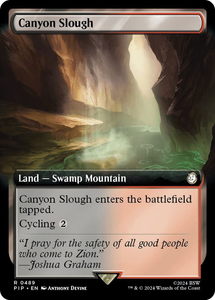 Canyon Slough (Extended Art) 489 card from Universes Beyond: Fallout