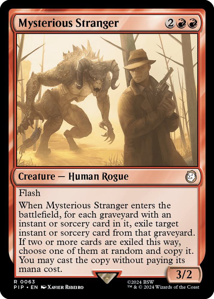Mysterious Stranger 63 card from Universes Beyond: Fallout