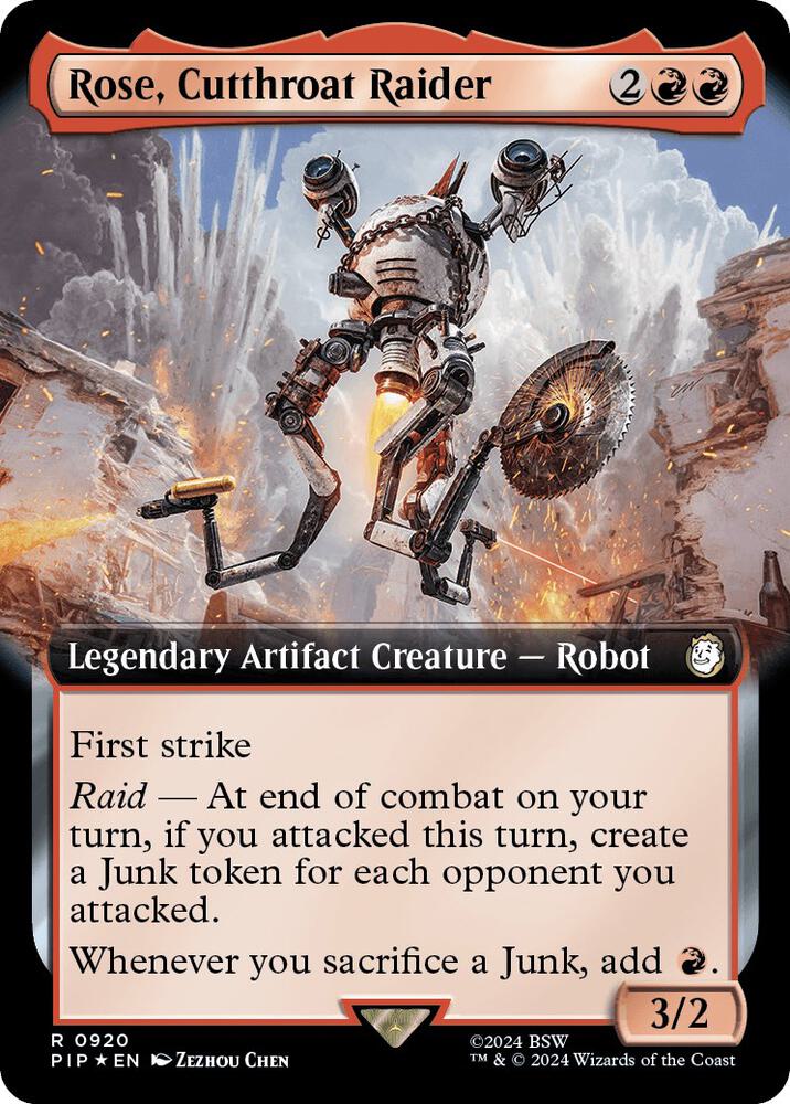 Rose, Cutthroat Raider (Extended Art) (Surge Foil) 920 card from Universes Beyond: Fallout