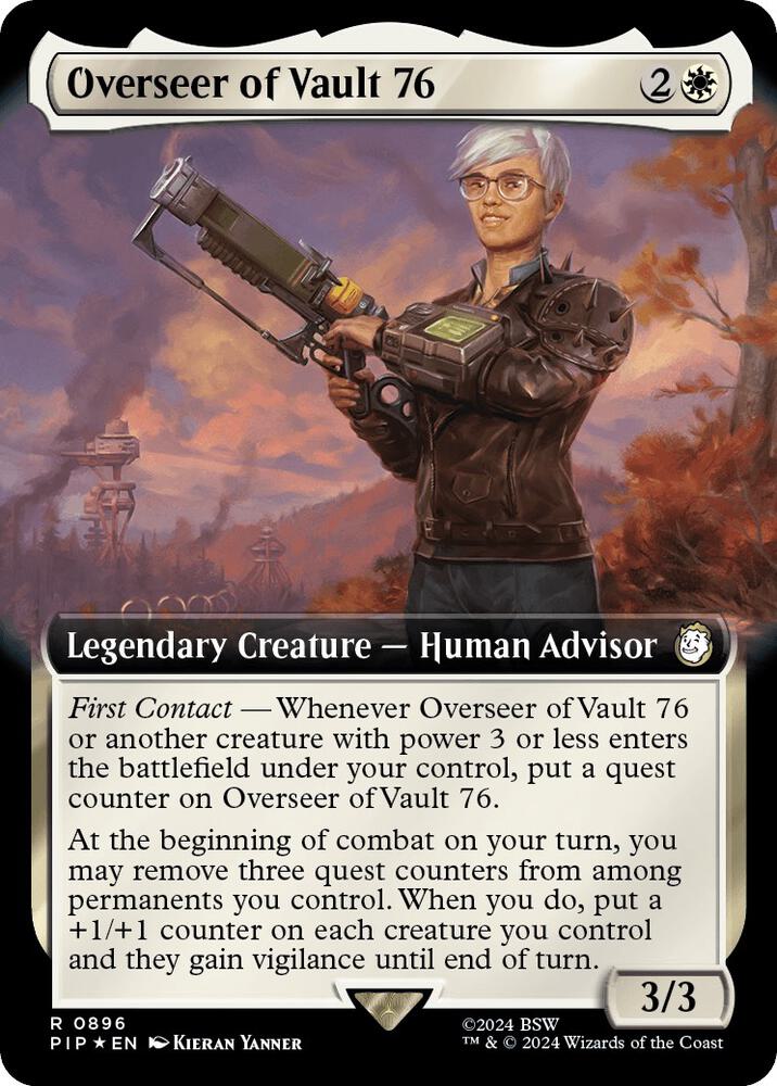 Overseer of Vault 76 (Extended Art) (Surge Foil) 896 card from Universes Beyond: Fallout
