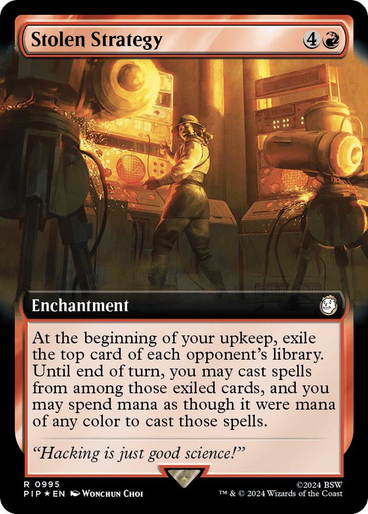 Stolen Strategy (Extended Art) (Surge Foil) 995 card from Universes Beyond: Fallout