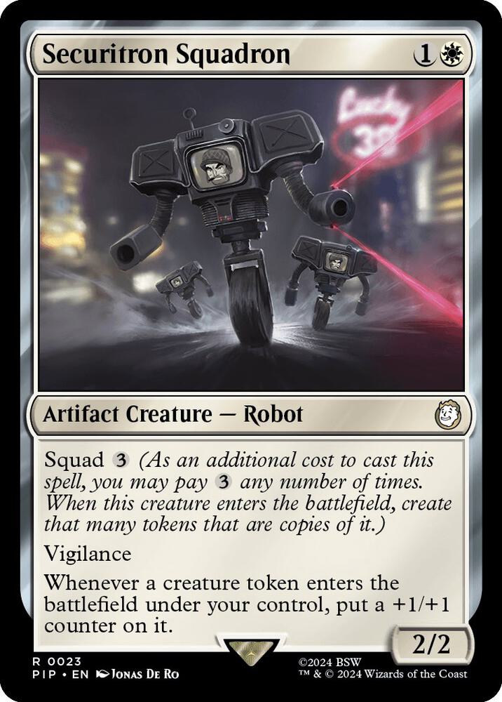 Securitron Squadron 23 card from Universes Beyond: Fallout