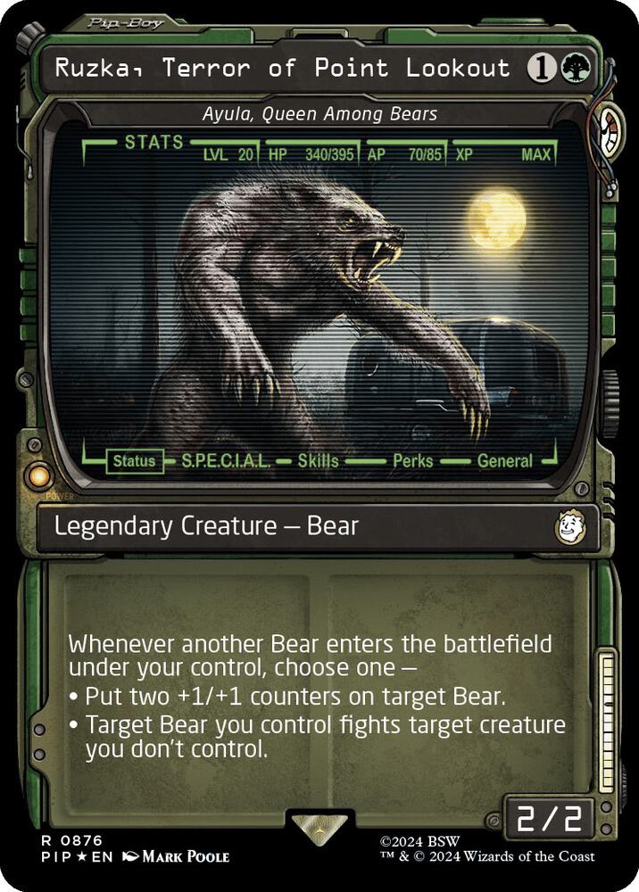 Ruzka, Terror of Point Lookout - Ayula, Queen Among Bears (Showcase) (Surge Foil) 876 card from Universes Beyond: Fallout