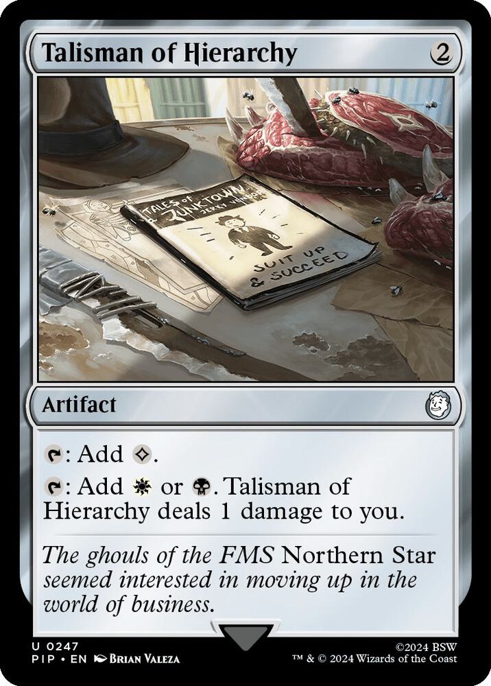 Talisman of Hierarchy 247 card from Universes Beyond: Fallout