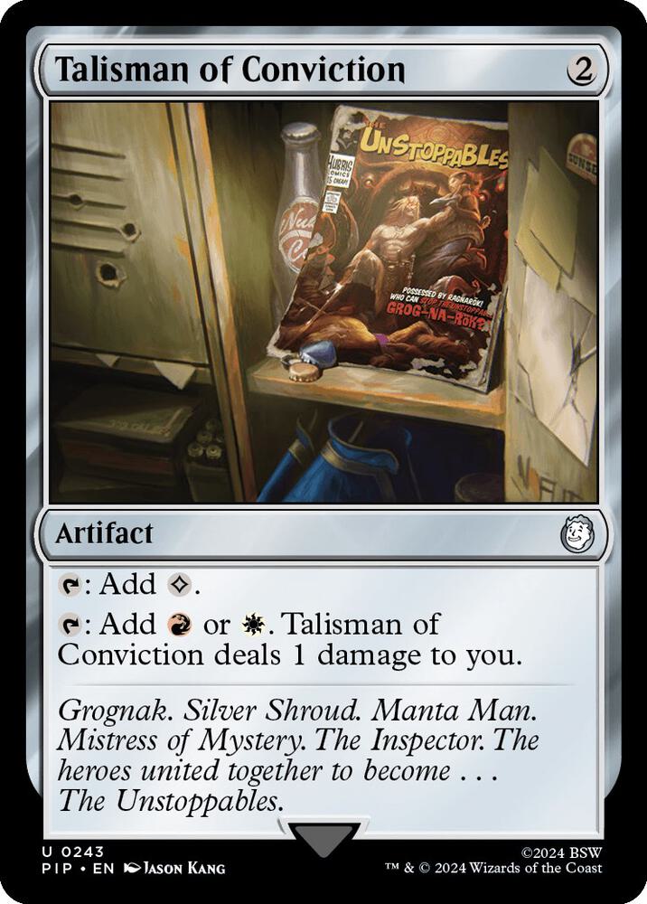 Talisman of Conviction 243 card from Universes Beyond: Fallout