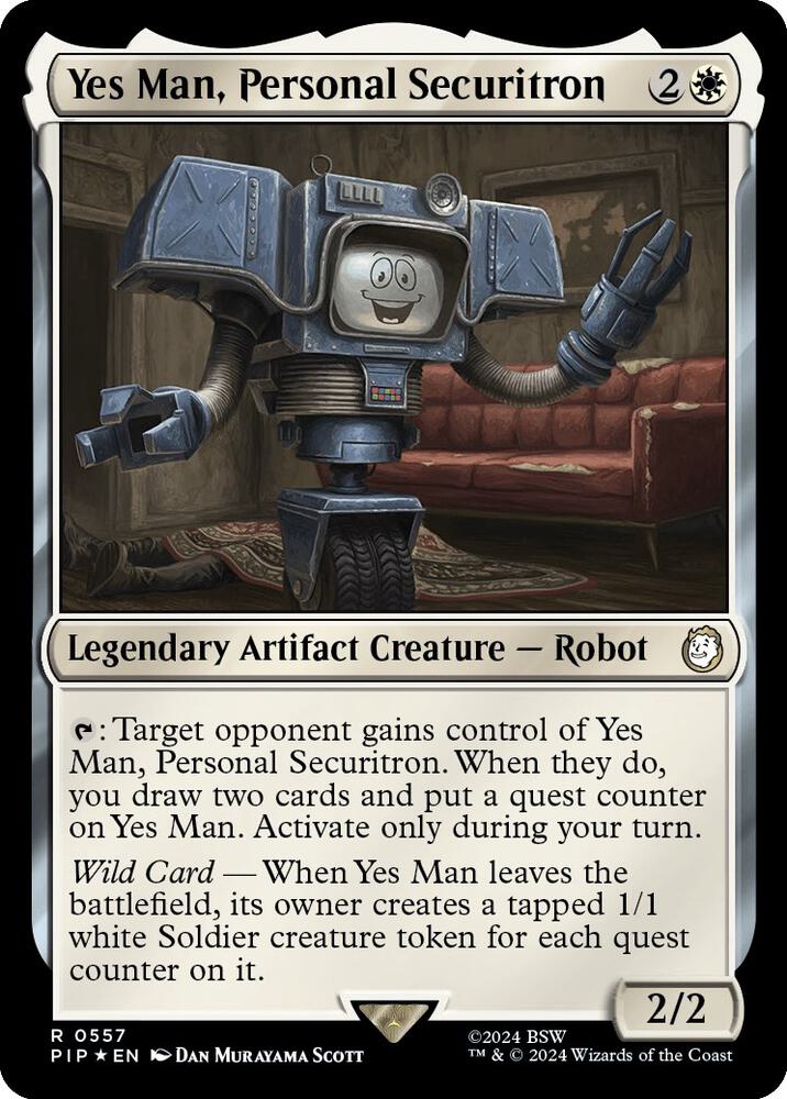 Yes Man, Personal Securitron (Surge Foil) 557 card from Universes Beyond: Fallout