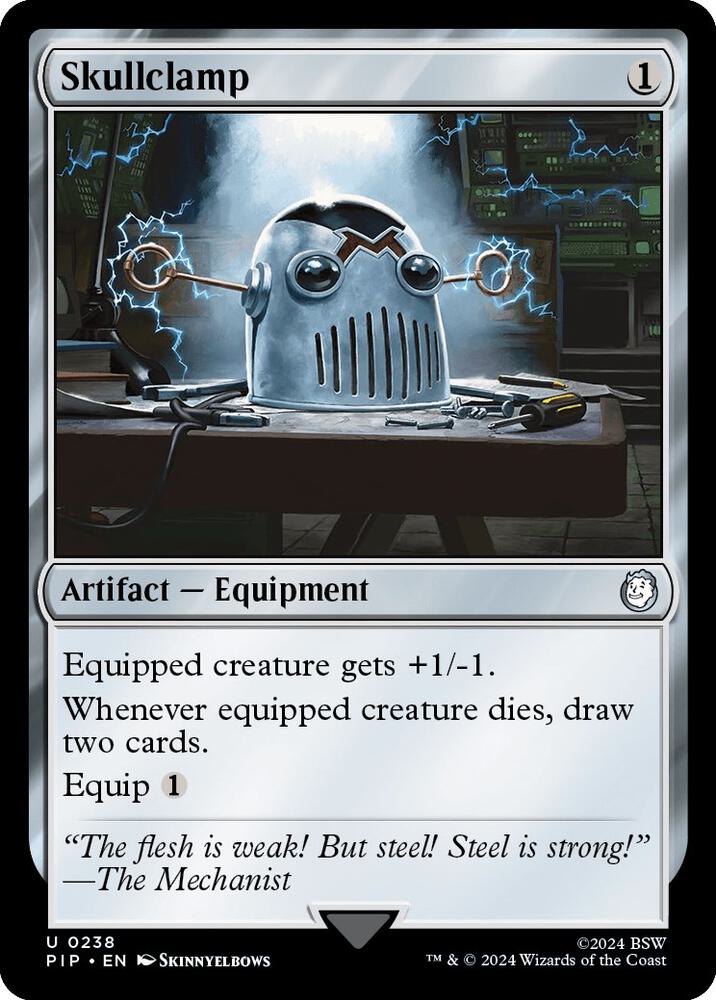 Skullclamp 238 card from Universes Beyond: Fallout