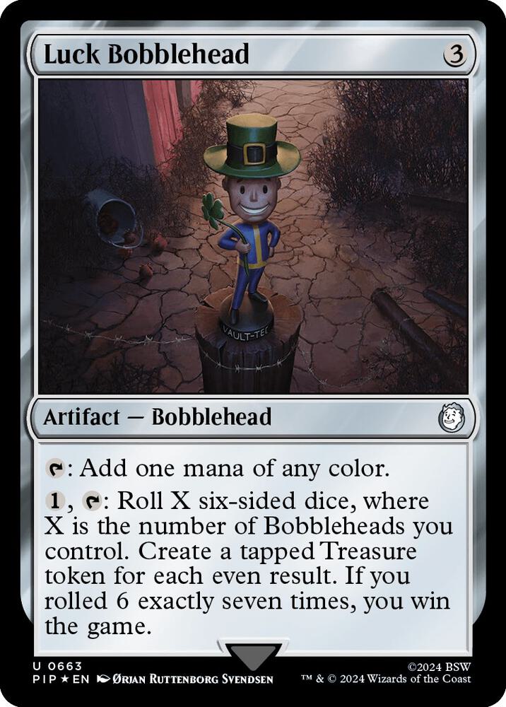 Luck Bobblehead (Surge Foil) 663 card from Universes Beyond: Fallout