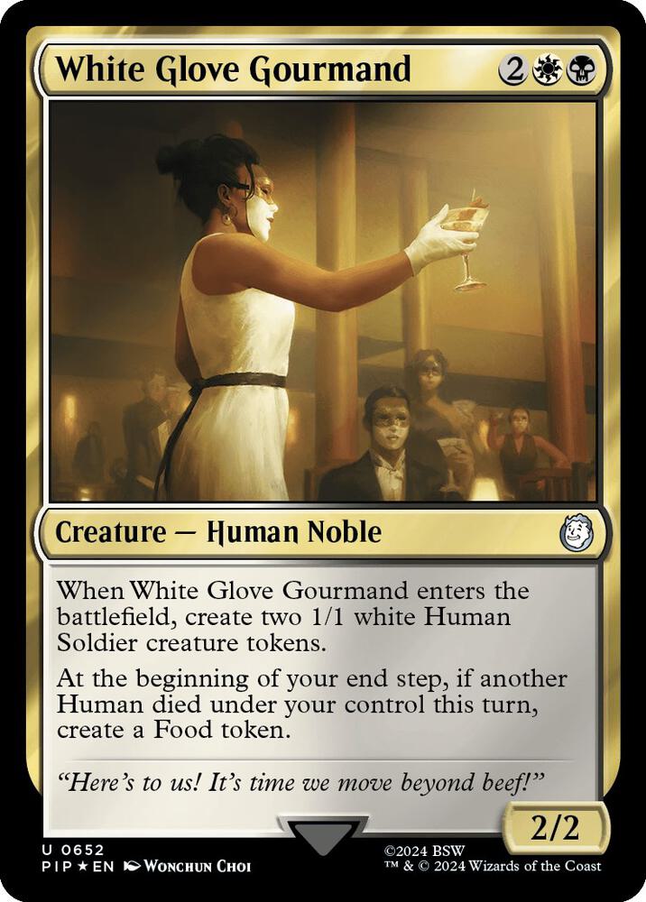 White Glove Gourmand (Surge Foil) 652 card from Universes Beyond: Fallout