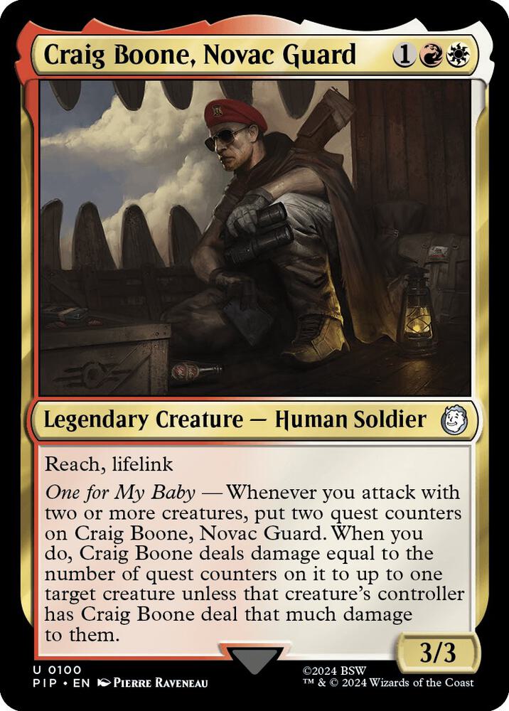 Craig Boone, Novac Guard 100 card from Universes Beyond: Fallout