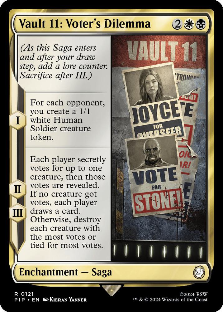 Vault 11: Voter's Dilemma 121 card from Universes Beyond: Fallout