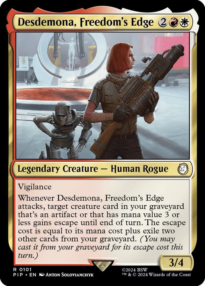 Desdemona, Freedom's Edge 101 card from Universes Beyond: Fallout