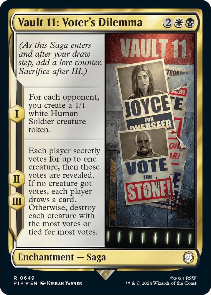 Vault 11: Voter's Dilemma (Surge Foil) 649 card from Universes Beyond: Fallout