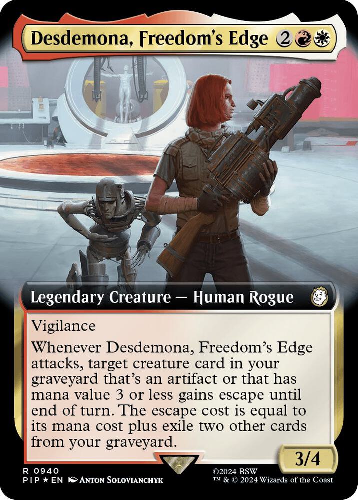 Desdemona, Freedom's Edge (Extended Art) (Surge Foil) 940 card from Universes Beyond: Fallout