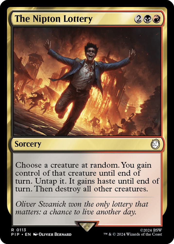 The Nipton Lottery 113 card from Universes Beyond: Fallout