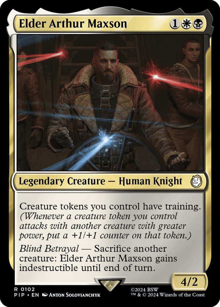 Elder Arthur Maxson 102 card from Universes Beyond: Fallout