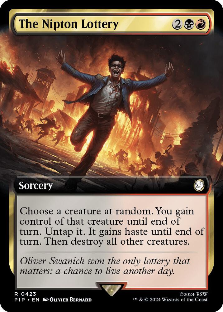 The Nipton Lottery (Extended Art) 423 card from Universes Beyond: Fallout