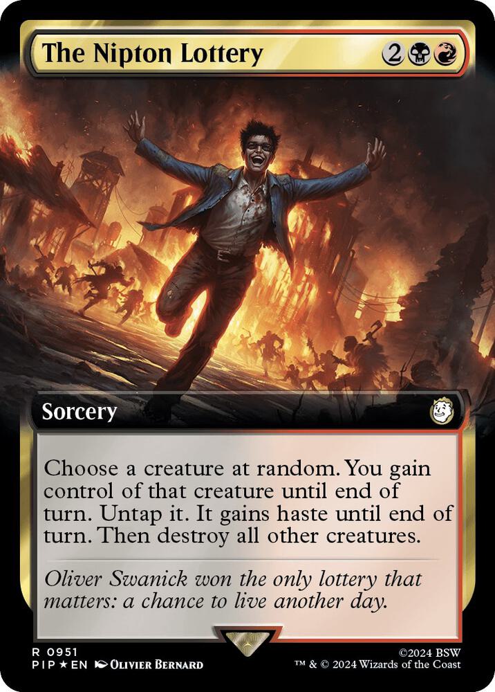 The Nipton Lottery (Extended Art) (Surge Foil) 951 card from Universes Beyond: Fallout