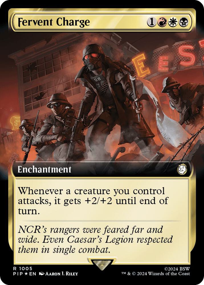 Fervent Charge (Extended Art) (Surge Foil) 1005 card from Universes Beyond: Fallout