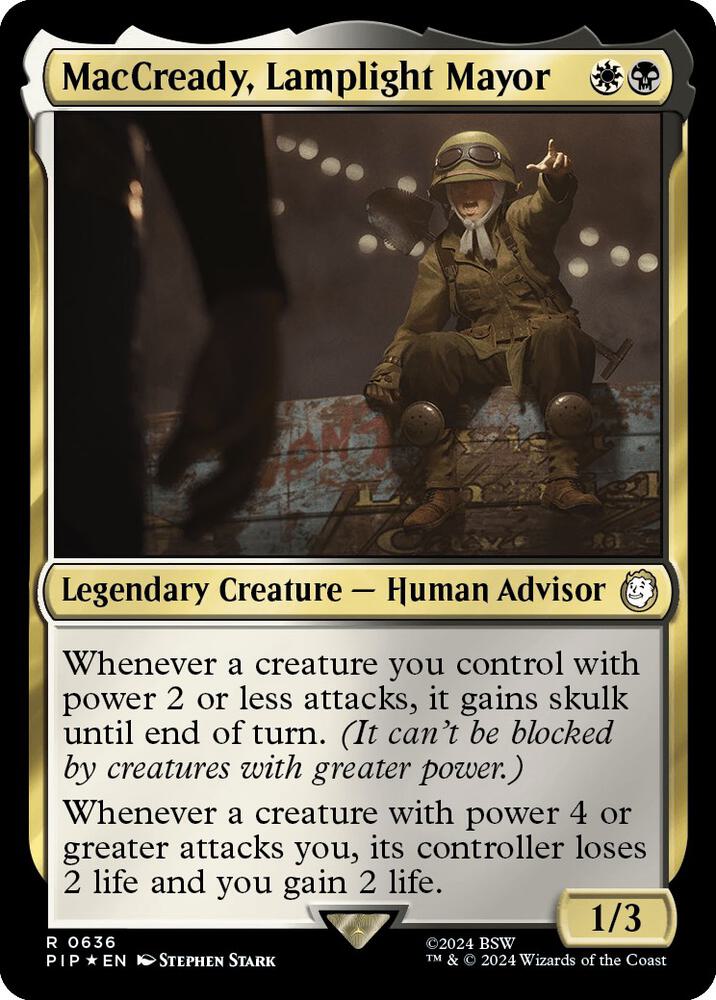 MacCready, Lamplight Mayor (Surge Foil) 636 card from Universes Beyond: Fallout