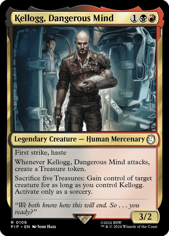 Kellogg, Dangerous Mind 106 card from Universes Beyond: Fallout