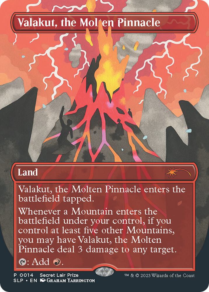Valakut, the Molten Pinnacle 14 card from Secret Lair Showdown
