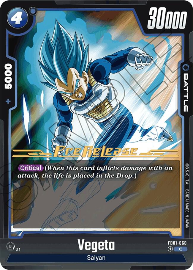 Vegeta FB01-060 card from Awakened Pulse Pre-Release Cards