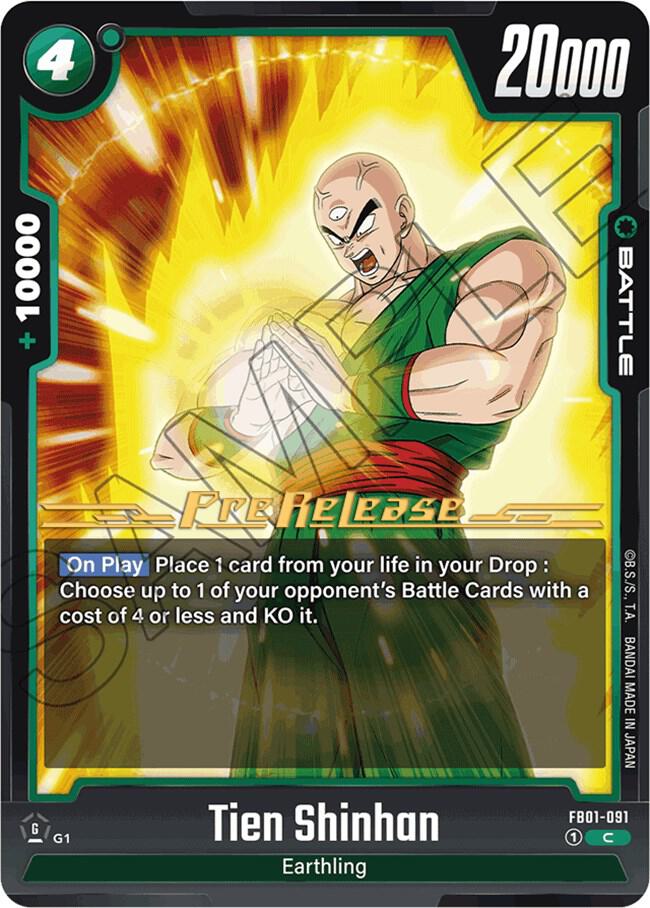 Tien Shinhan FB01-091 card from Awakened Pulse Pre-Release Cards