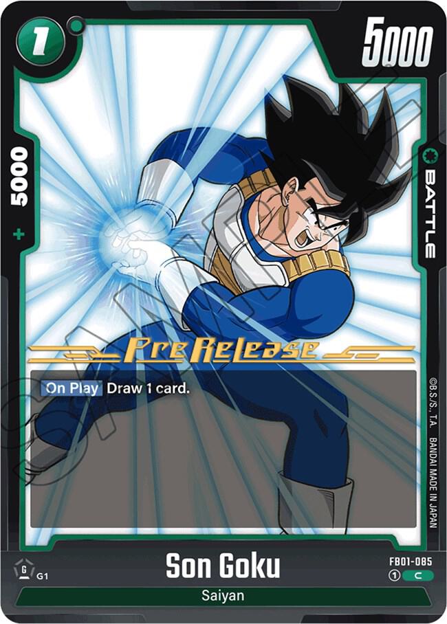 Son Goku FB01-085 card from Awakened Pulse Pre-Release Cards